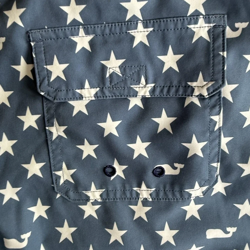 Vineyard Vines Shorts Youth Large USA Stars Stripes‎ Patriotic Swim Trunks Lined